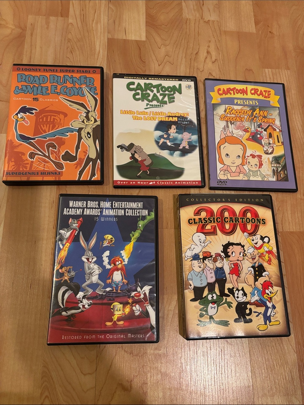 Classic cartoons dvds-Looney Tunes, Boop, Popeye, Road Runner